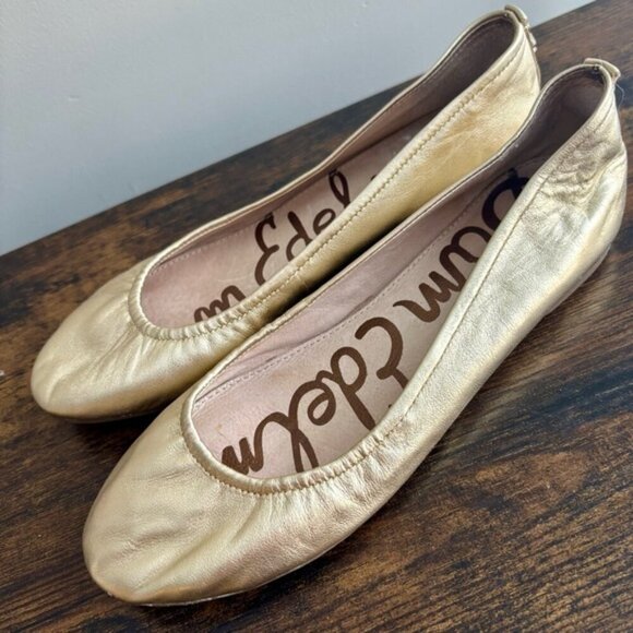 Sam Edelman| Women’s Size 6 Felicia Gold Slip-on Leather Ballet Flats - Picture 6 of 6